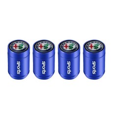 자동차 타이어 밸브 커버 금속, 1개, 2. 4Pcs-Blue-D, 기본