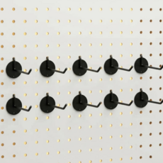 InLoop 튼튼한 타공판 걸이 후크 10cm, 블랙, 10개