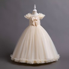 爆款兒童禮服公主蓬蓬裙蝴蝶結女童長裙婚紗晚禮服