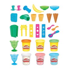 플레이도우 미국매장정품+ Play-Doh 키친 크리에이션 아이스크림 파티 놀이 음식 세트 2온스 캔 6가지 무독성 색상 1716356, 플레이도우 미국매장정품+ Play-Doh 키친 크리에이