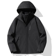 可拆卸防風連帽長版棉服 - 戶外運動休閒長款棉大衣外套