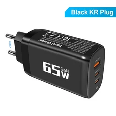 85W GaN USB 유형 C 충전기 QC3.0 빠른 PPS PD 30W iPhone 15 14 Pro MacBook 노트북 Ipad Samsung 용 고속, 04 BK308-ACC KR Black