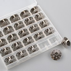 25P 공업용 북알 보빈 실토리 케이스 보관함, 1세트, 공)쇠보빈25P+케이스