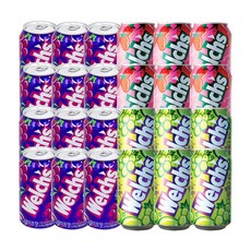 웰치스 소다 355ml (포도12+딸기6+청포도6) 총 24캔, 24개