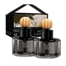 헤트라스 프리미엄 차량용 디퓨저 77ml 2p + 리본끈 선물세트, 호텔우드향, 1세트