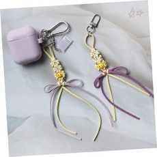 마크라메 비즈 키링 만들기 세트 공예 키트 가방 열쇠 고리 스트랩 핸드메이드, 1.빨강