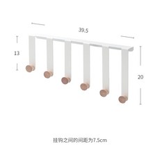 門後掛鉤 掛衣架 免打孔安裝 北歐簡約風 白色 琴鍵款, 1件