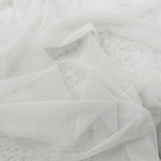 CRE 005 탐나요 늘어나는 부드러운 망사 원단 스판 메쉬 패브릭 무지 모기장 천, 1개, 화이트