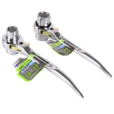 mode 숏타입 라쳇렌치 짧은 아담한 14*17 17*19 180mm 라쳇핸들 콤비 자동스패터 깔깔이 겐사기 기어렌치 공구, HC-0014(14X17X180mm), 1개