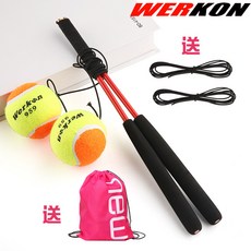 廣場舞運動手甩甩球帶線網球手柄帶繩成人老年人健身網球鍛鍊手臂, 升級款（紅色35cm杆子+綵球）一套, 1個