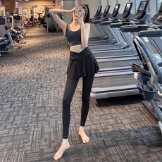 【防尷尬假兩件】瑜伽褲 健身褲 運動褲 瑜伽裙褲 舞蹈褲 跑步褲 速乾透氣 高彈力 提臀顯瘦 普拉提健身必備