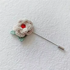 Wool Flower Applique Pin for DIY Clothes Hat Shoes Crafts Sewing Supplies Patches Headwear Hair Clip, 11 14