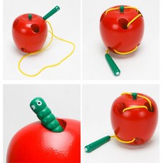 손가락운동 두뇌발달 사과 애벌레실꿰기 실끼우기 감각기능UP 추천