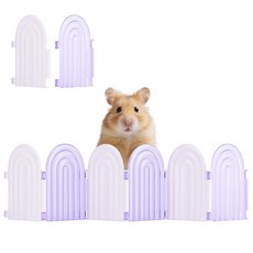 Hamster Fence Toys - 햄스터 케이지 액세서리용 탈착식 소형 동물 장난감 기니피그 쥐 친칠라 게르빌용 냄새 없는 서식지 장식 147985, 퍼플