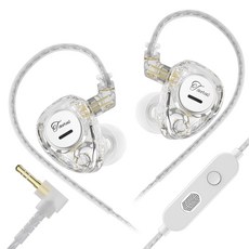 Keephifi KZ Taurus 유선 HIFI 게이밍 이어폰 IEM 인이어 이어폰, 마이크, 투명