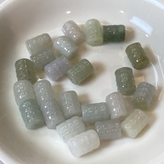 君遇 天然A貨翡翠 糯冰種通孔竹節 節節高升 手作DIY配件 隨機出貨, 1個