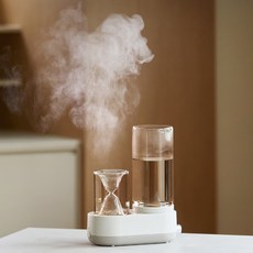 LEZEN 모래시계 물멍 감성 가열식 가습기 LZSEOA-1600A, B베이지