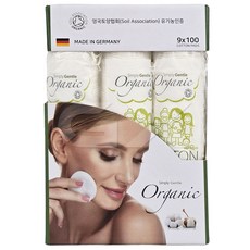 심플리잰틀 유기농 오가닉 천연 순면 화장솜 900매, 100매입, 9개
