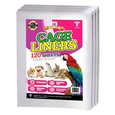 T TORTO9 새장 라이너 배변패드 20*18인치(50*45cm) 120매, 1개, 화이트