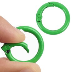 원터치 단어장 링 24mm 그린 10P 카드 메모지 고리, 그린10P