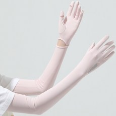 防曬袖套 夏季防曬手套 戶外騎乘 冰感透氣 加長薄款 冰袖, 均碼, 1個