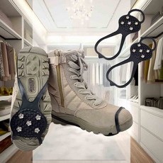 5핀 아이젠 겨울등산 한라산등산장비 제주도등산용품 등산장비 겨울등산장비 겨울산행, 블랙 FREE(2개입)