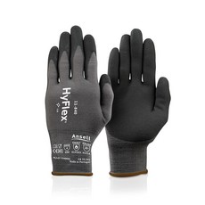 Ansell HyFlex 11-840 니트릴 코팅 산업용 작업장갑 자동차 제조용, 1 Pair, Size 7 (S)