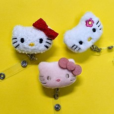 간호사 테이프걸이 릴홀더 태닝 키티 인형 캐릭터, 1개, 레드리본_곱슬키티