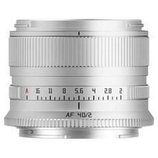티티아티산 AF 40mm F2 풀프레임 니콘 Z마운트 전용 자동 초점 미러리스 단렌즈, 실버