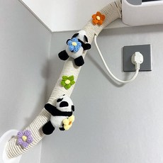 台灣熱銷 室內臥室牆上空調管子裝飾遮擋創意麻繩 包管管道 美化卡通美觀輕奢, 40m棉繩+2趴趴熊+5隨機花, 1個