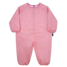 유아동 전신미술가운 지퍼형, 핑크하트땡