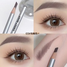 DFMEI 硬芯眉筆順滑流暢媽生根根分明砍刀眉筆持久不易脫色, 1個, 3#灰咖色:如圖