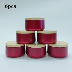 뚜껑이 금속 블랙 캔들 항아리 대량 빈 컨테이너 박스 틴 크림 화장품 라운드, 6pcs red
