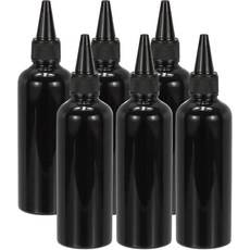 파티킬 플라스틱 어플리케이터 병 6개 3.4온스100ml 누수 방지 리필 가능한 빈 디스펜서 용기 압착 헤어 잉크 액체 소스용 트위스트 탑 캡 블랙