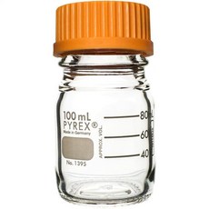 Pyrex 100mL 원형 미디어 저장 병 GL45 나사 캡 Ea, Pyrex 100mL 원형 미디어 저장 병 GL45 나