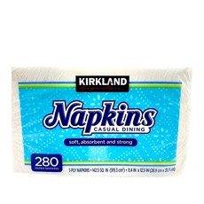 Signature White 1-Ply Embossed Soft Strong Absorbent Casual Dining Paper Napkins - 1 Pk (260 정), 1