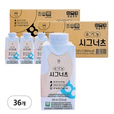 위글큐브_유기농 시그너츠 쾌변 시니어 임산부 무가당 무설탕 고단백 두유, 200ml, 36개