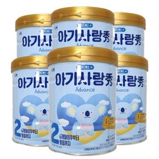 아기사랑수 6~12개월 어드밴스 분유 2단계, 800g, 6개