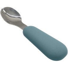 專業兒童學習湯匙 (副食品/兒童餐具), 藍灰色,湯匙