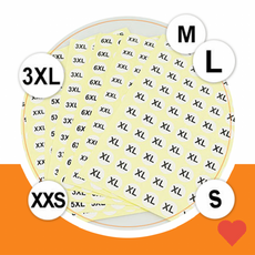 이니셜 스티커 의류 사이즈 영문 1장 100개, 사이즈스티커 M, 1개