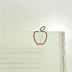 디노리 캐릭터 클립 디자인 책갈피 북마크 5개입, 1세트, 사과