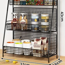 식탁정리대 주방 거치대 번째 다용도 부엌 스탠드 레이어) 검은색 식탁 중간(두, D. 검은색 대형3겹