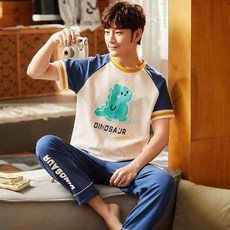 홈웨어 파자마 봄여름 커플잠옷 BL커플다이노SET