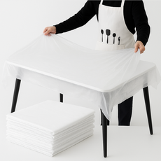 아시룸 일회용 비닐 테이블보 특대형 180X180cm 화이트, 1개, 10개입