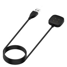 Fitbit VERSA 3/4 SENSE 智慧手環通用充電線 黑色 100CM，快速充電，持久耐用，方便攜帶, 1個