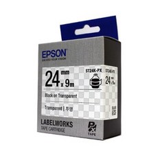 엡손 라벨테이프 ST-24K-PX 투명 24mmX9M 검정글씨