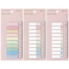 인덱스 스티커 간편자 포스트잇 3종세트 파스텔컬러, 1세트
