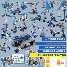樂高lego積木編程機器人，兼容樂高積木電子機械組，STEM教育特種部隊反恐軍事積木拼圖兒童玩具, 1個, 一二級考試適用1025顆粒編程遙控版