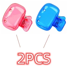 2pcs 여행 칫솔 헤드 커버 휴대용 보호대 캡 필수 플라스틱 클립 주최자, 03 Blue and Pink