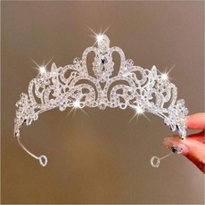 코디 드레스 파티 연주회 머리띠 티아라왕관 셀프웨딩, 하트큐빅